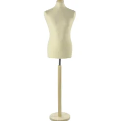 Maniquí De Costura De Hombre, Busto De 78 Cm, Color Crudo/roble Blaro
