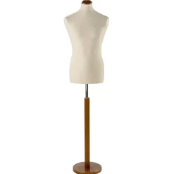 Maniquí De Costura De Hombre, Busto De 78 Cm, Color Crudo/nuez