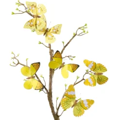 Mariposas Decorativas, 10 Cm, Color Amarillo, 6 Piezas