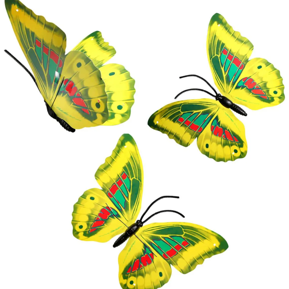 Mariposas Decorativas Amarillo 40 Cm 3 Piezas