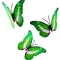 Mariposas Decorativas Verde 40 Cm 3 Piezas