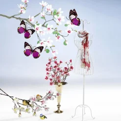 Noble Rama De Magnolia Artificial, Rosado, 100 Cm