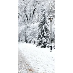 Pancarta De Tela Ignífuga "Parque De Invierno" De Tela De Bandera 100 X 200 Cm
