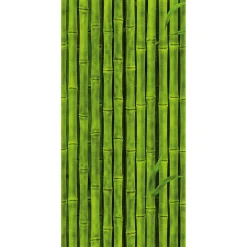 Pancarta De Tela Ignífuga "cañas De Bambú Verdes" En Tela De Bandera 100 X 200 Cm