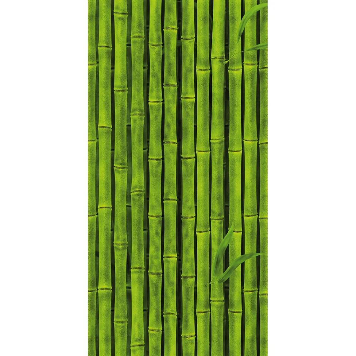 Pancarta De Tela Ignífuga "cañas De Bambú Verdes" En Tela De Bandera 100 X 200 Cm