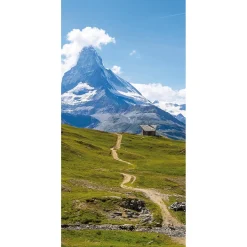 Pancarta De Tela Ignífuga "Ruta De Senderismo Con Vista Al Cervino" De Tela De Bandera 100 X 200 Cm