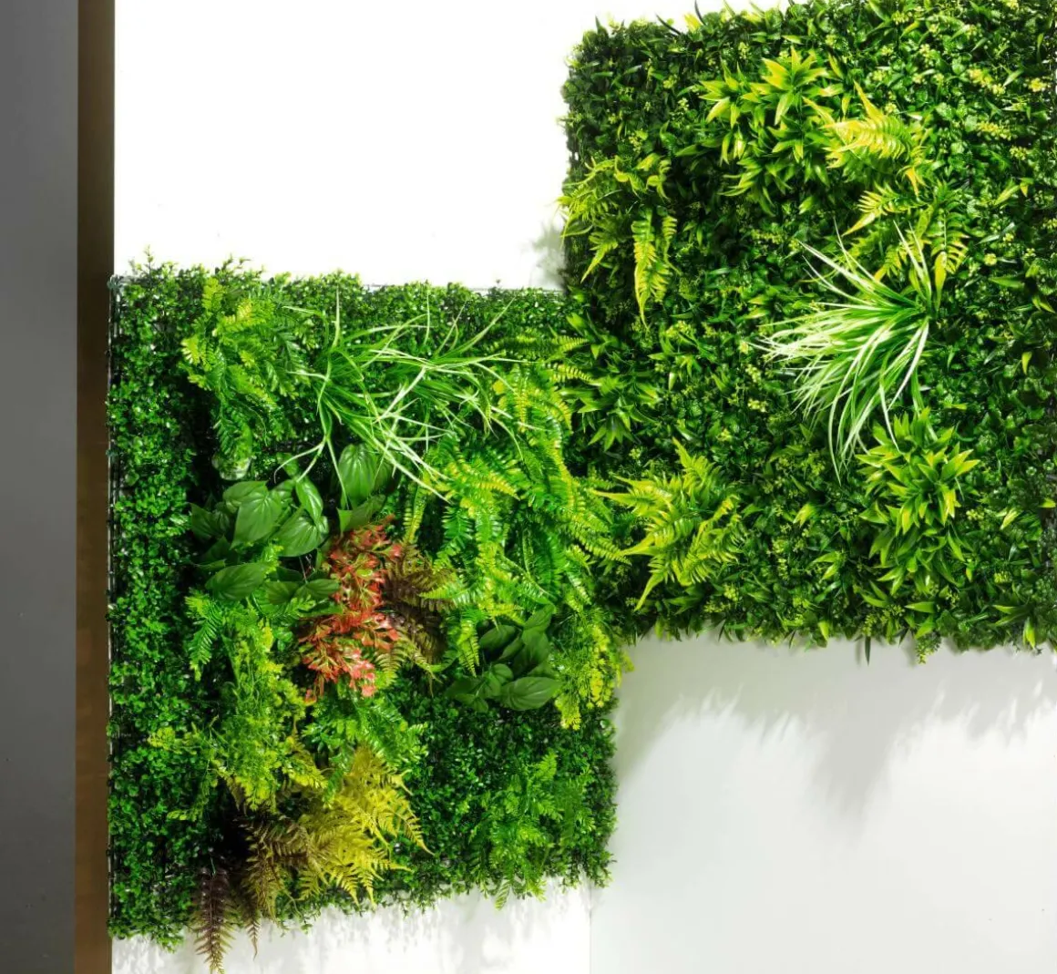 Panel Pared Artificial Césped Mixto, 1 X 1 M