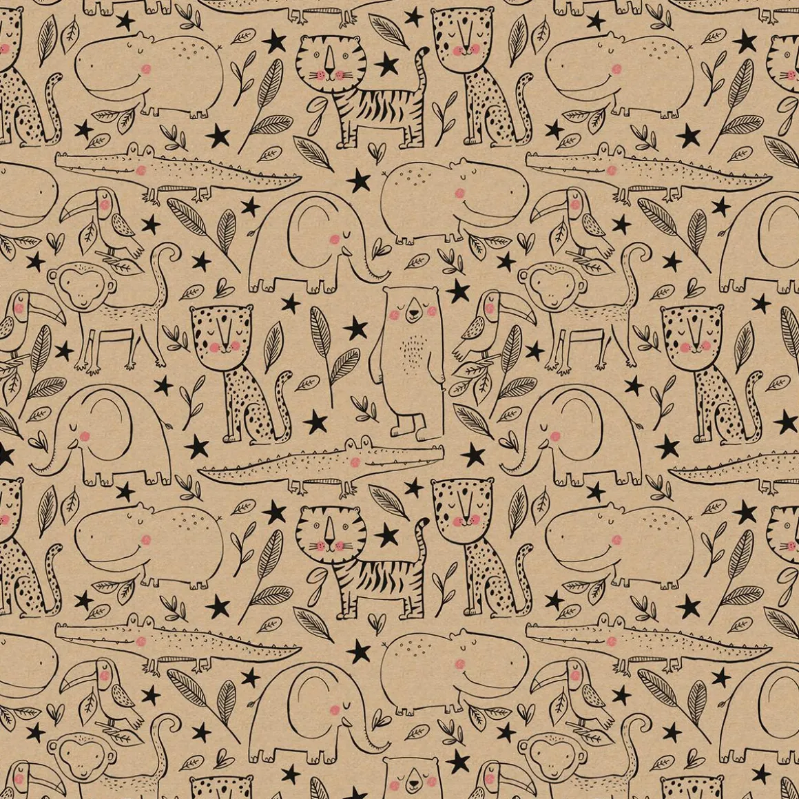 Papel De Envolver Animales 70 Cm X 50 M
