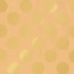 Papel Kraft Reciclado Con Puntos Dorados - Bobina De Papel De Regalo Sostenible De 50 M