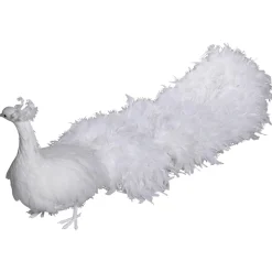 Pavo Real Blanco Decorativo, Longitud: 150 Cm