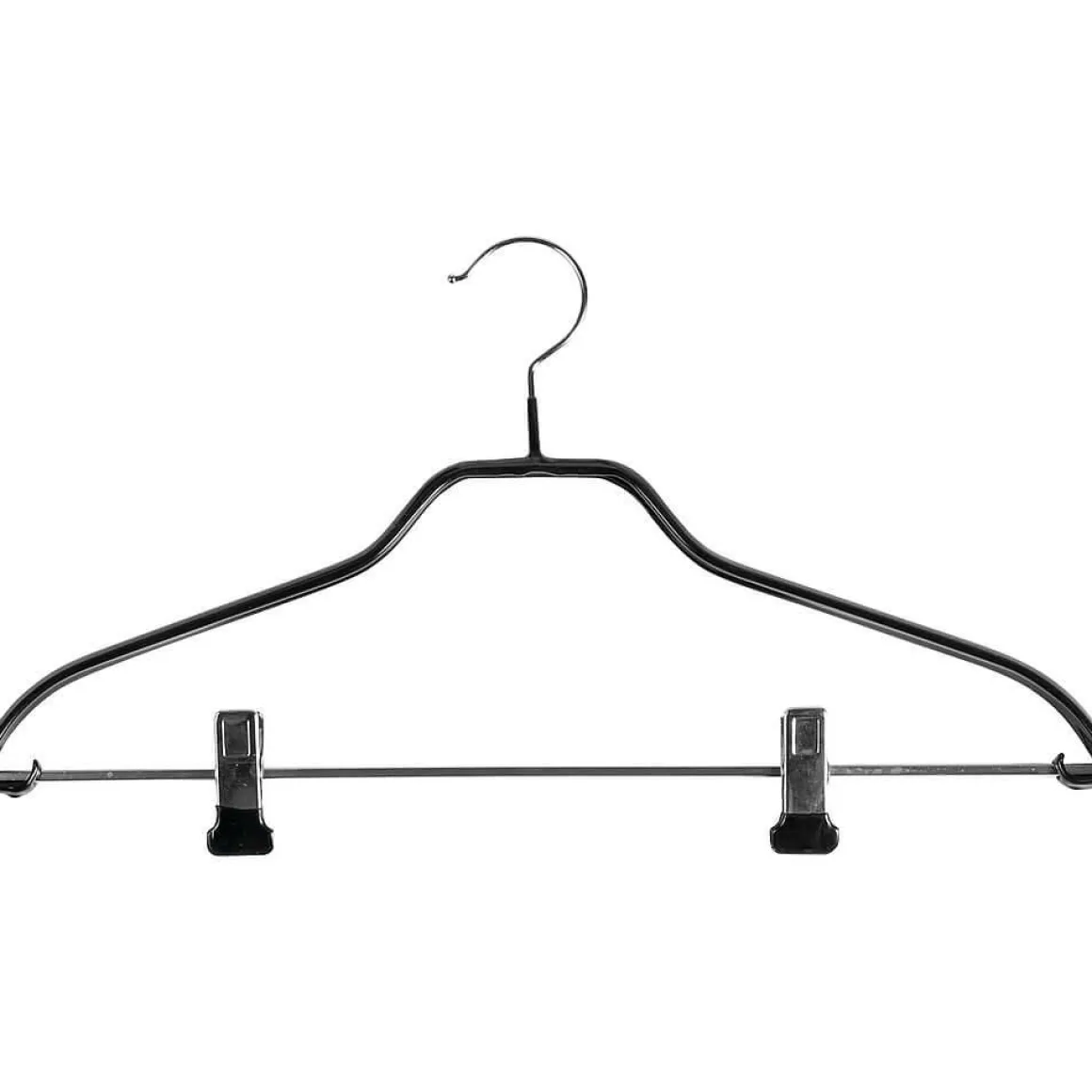 Percha Con Pinzas Antideslizante 40 Cm, Negro,1 Caja De 50 Piezas