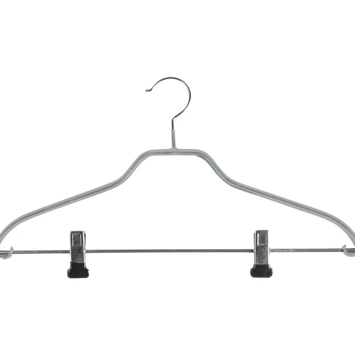 Percha Con Pinzas Antideslizante 40 Cm, Plata A´ 10 Piezas