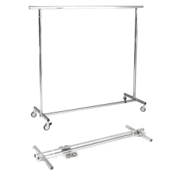 Perchero Con Ruedas Plegable, Altura Fija 150 Cm