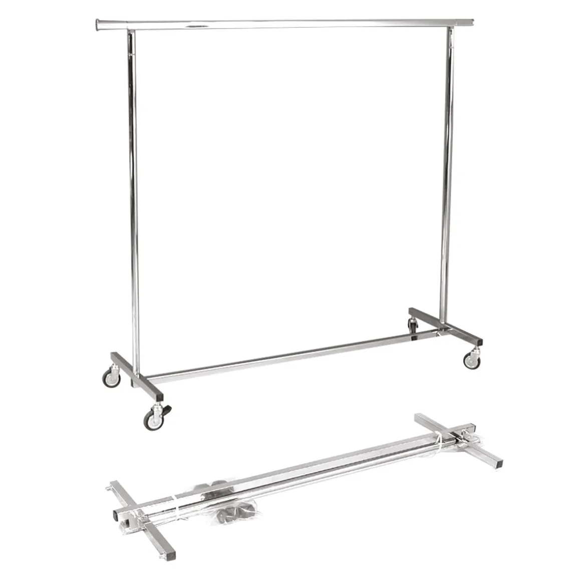 Perchero Con Ruedas Plegable, Altura Fija 150 Cm