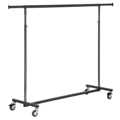 Perchero Con Ruedas Plegable Antracita, Altura Ajustable