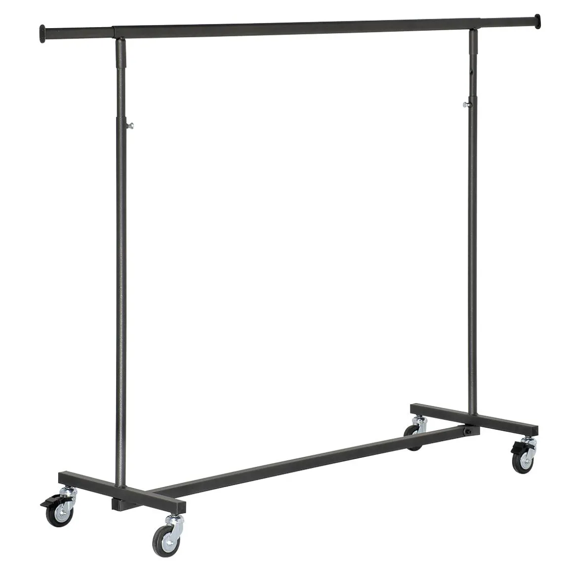 Perchero Con Ruedas Plegable Antracita, Altura Ajustable