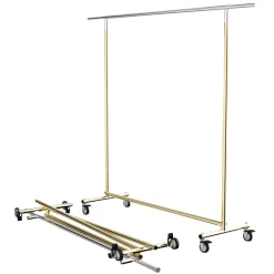 Perchero Con Ruedas Plegable Oro 177 Cm