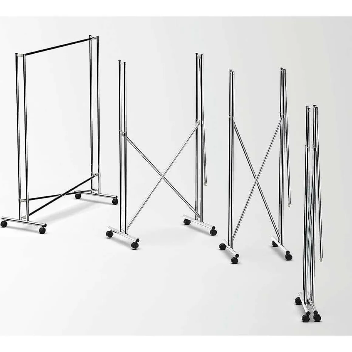 Perchero "Cross" Altura Fija 170 Cm, Plata