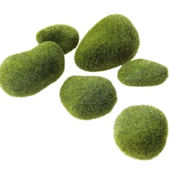 Piedras Decorativas Con Musgo, 6 Piezas