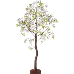 Árbol Artificial En Flor De Cerezo Blanco Con Soporte 120 Cm