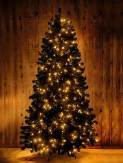 Árbol De Navidad Artificial Abeto Plateado Con LED 210 Cm