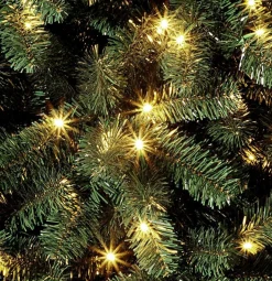 Árbol De Navidad Artificial Abeto Plateado Con LED 210 Cm