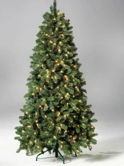 Árbol De Navidad Artificial Abeto Plateado Con LED 210 Cm