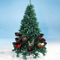 Árbol De Navidad Artificial Con 20 Cestas Para Regalos Y Mercancías 195 Cm