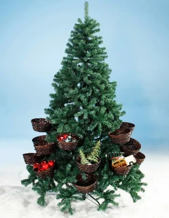 Árbol De Navidad Artificial Con 20 Cestas Para Regalos Y Mercancías 195 Cm
