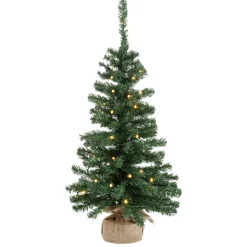 Árbol De Navidad Deco Con LED Y Bolsa De Yute 75 Cm Verde