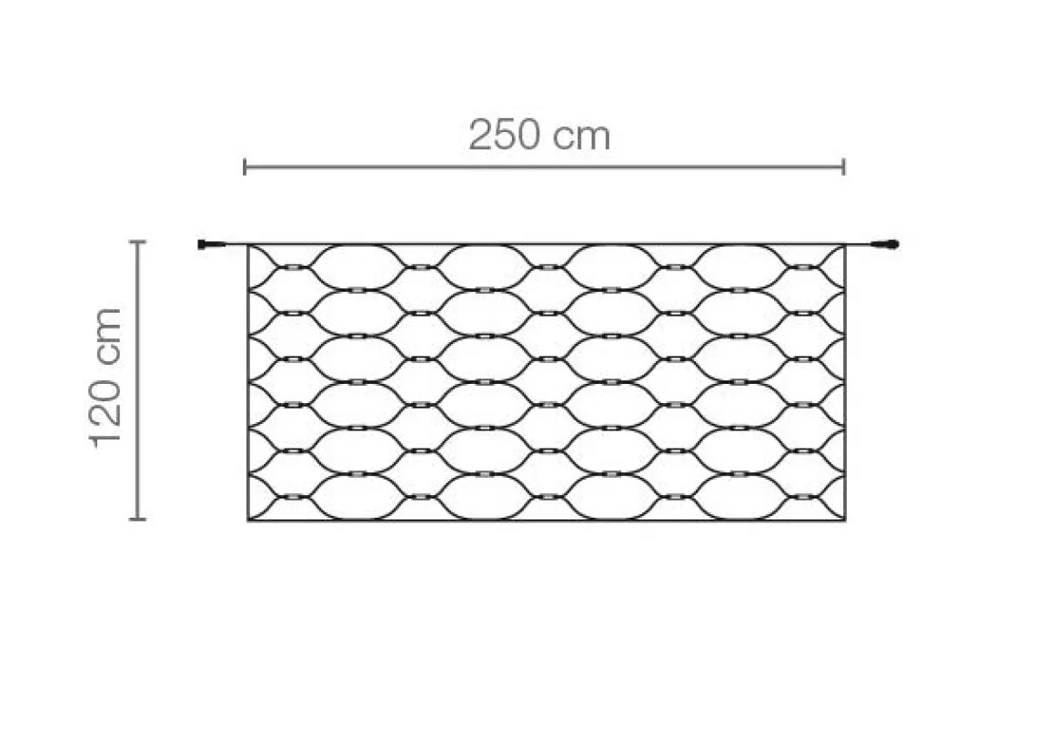 Red De Luces LED Para Uso Profesional Sistema IP67, 200 LED, 250 X 120 Cm, Sin Cable