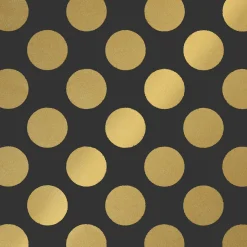 Rollo De Papel De Envolver Ecológico Con Puntos Dorados 50 Cm X 50 M