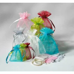 Saquitos De Organza 10 Cm, 50 Piezas, Rosado