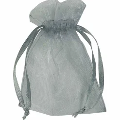 Saquitos De Organza 10 Cm, 50 Piezas, Plata