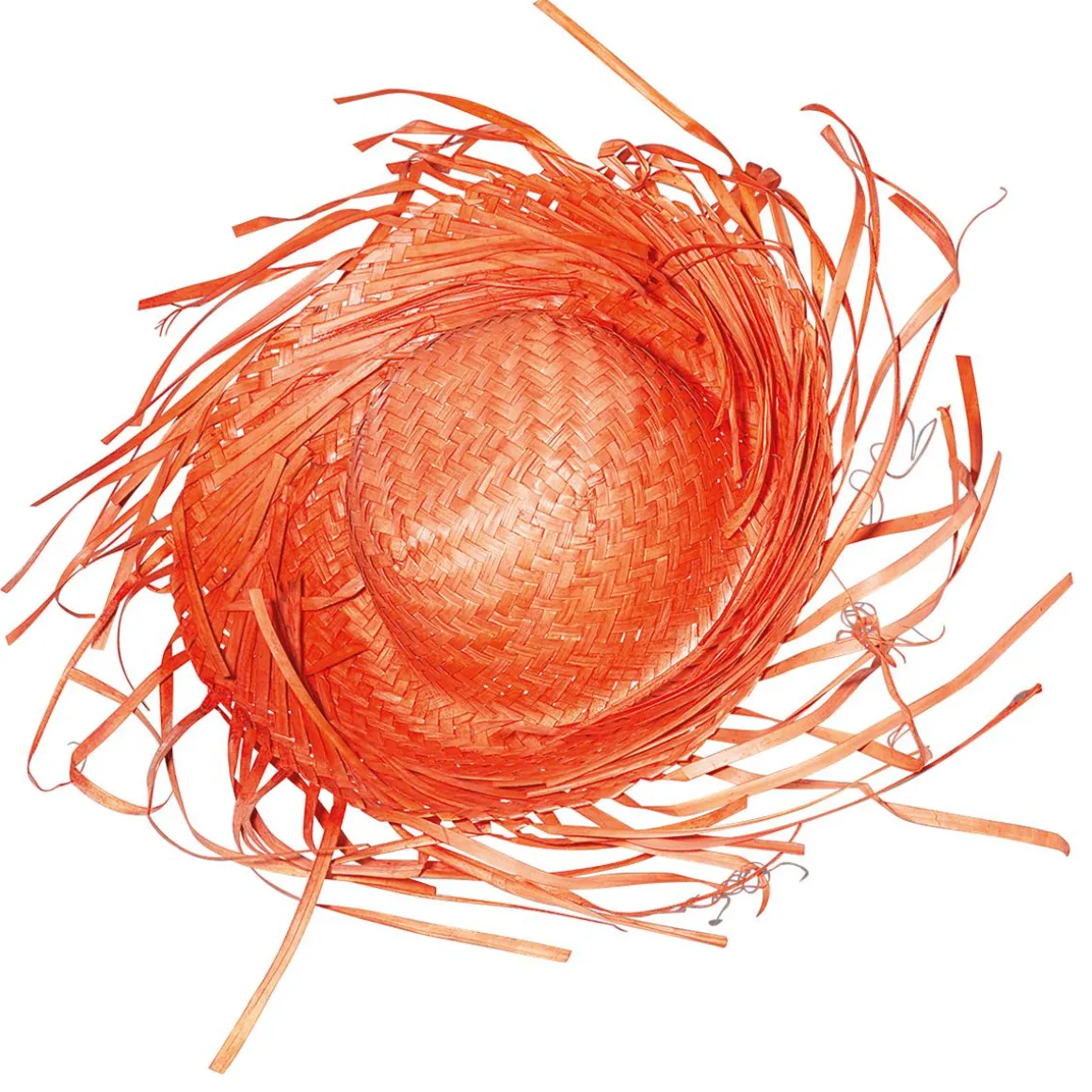 Sombrero De Paja Decorativo, Color Naranja
