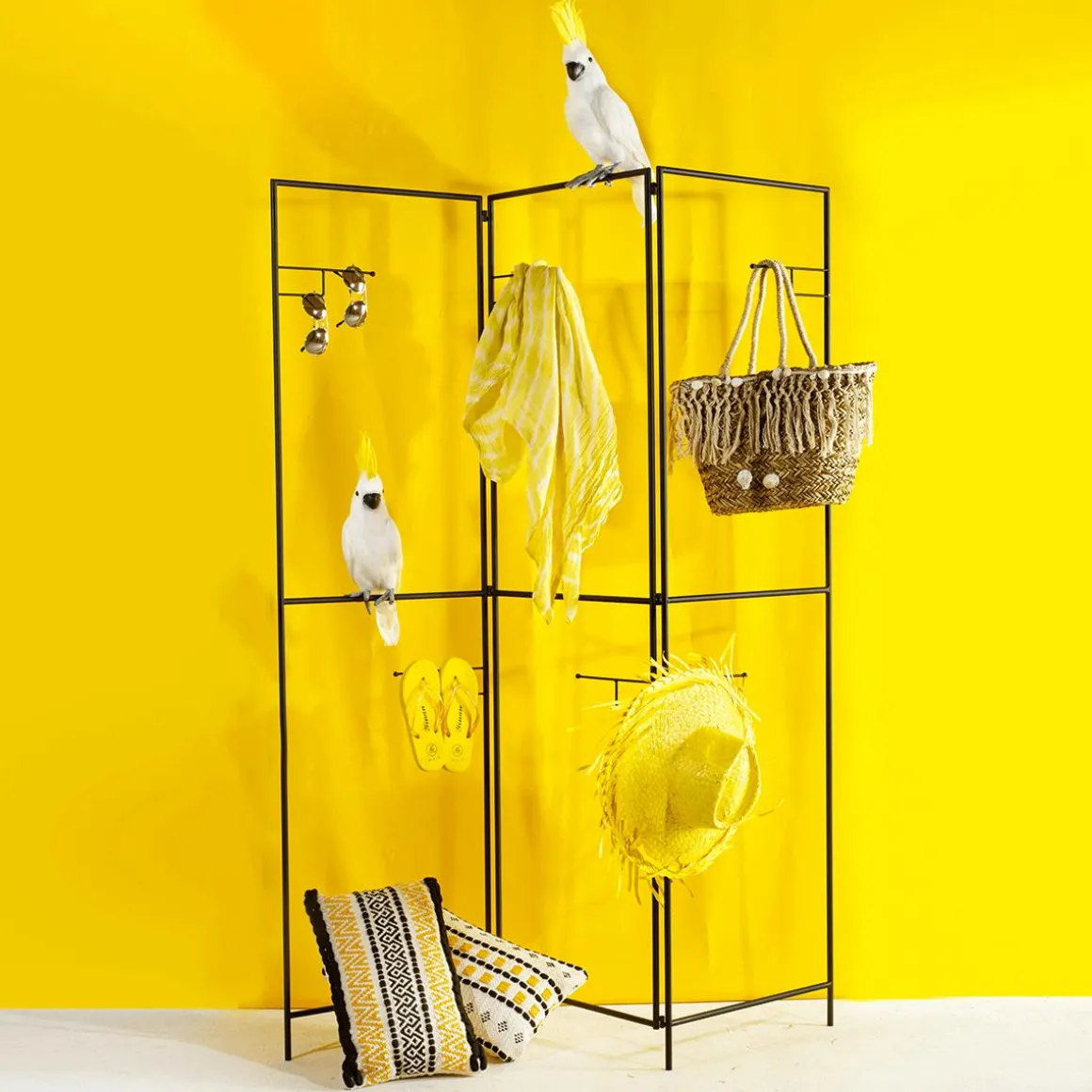 Sombrero De Paja Decorativo, Color Amarillo