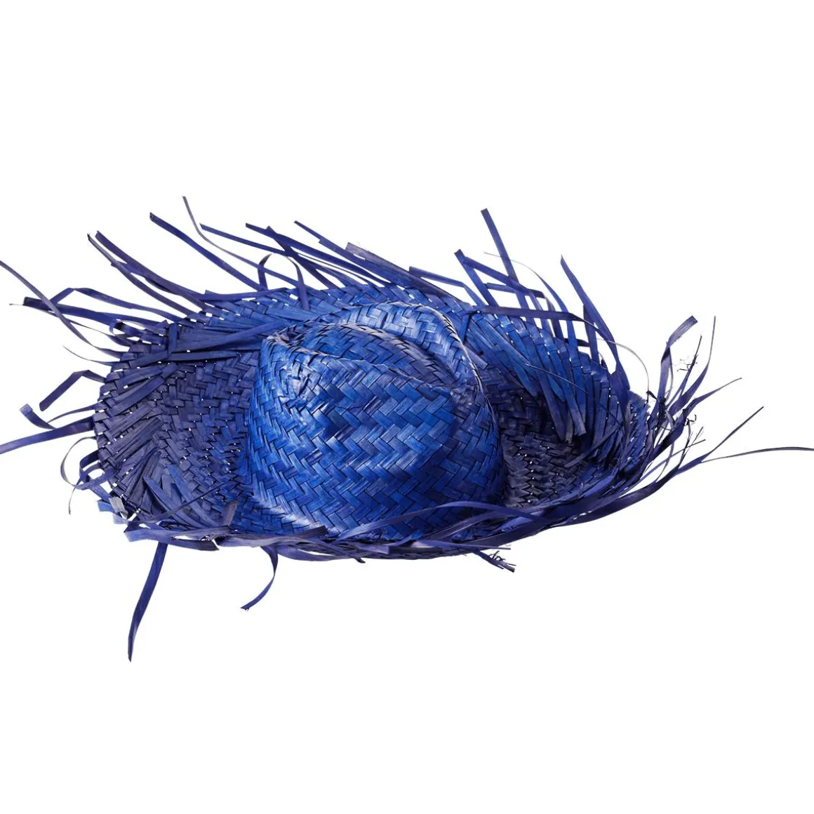 Sombrero De Paja Decorativo, Azul, Ø 40 Cm