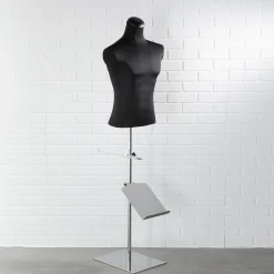 Soporte Cromado Para Bustos De Sastre Con Presentador De Zapatos 40 X 40 X 100 Cm