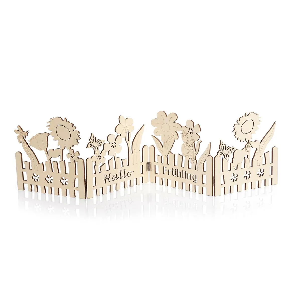 Soporte Para Valla De Madera Siluetas De Flores De Verano Marrón 20 X 81 Cm