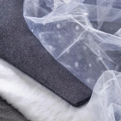 Tela De Organza Copos De Nieve Blanco Anchura 150 Cm