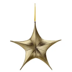Tela Decorativa Estrella Plegable Oro Negro Con Cremallera, 40 Cm