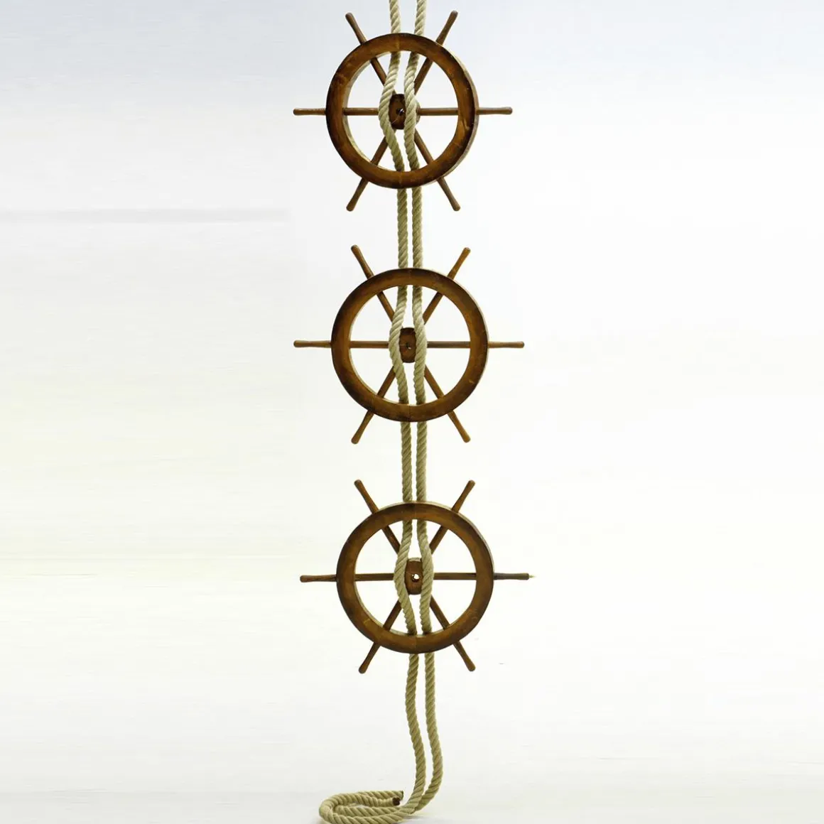 Timón Marítimo Decorativo Ø 50 Cm, Marrón Oscuro