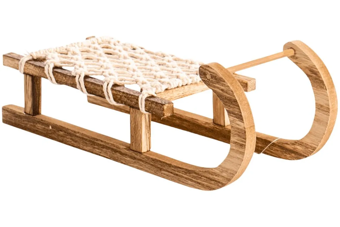 Trineo Decorativo De Madera 40 X 14 X 9,5 Cm