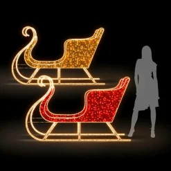 Trineo Luminoso XXL Para Exteriores Rojo 230cm