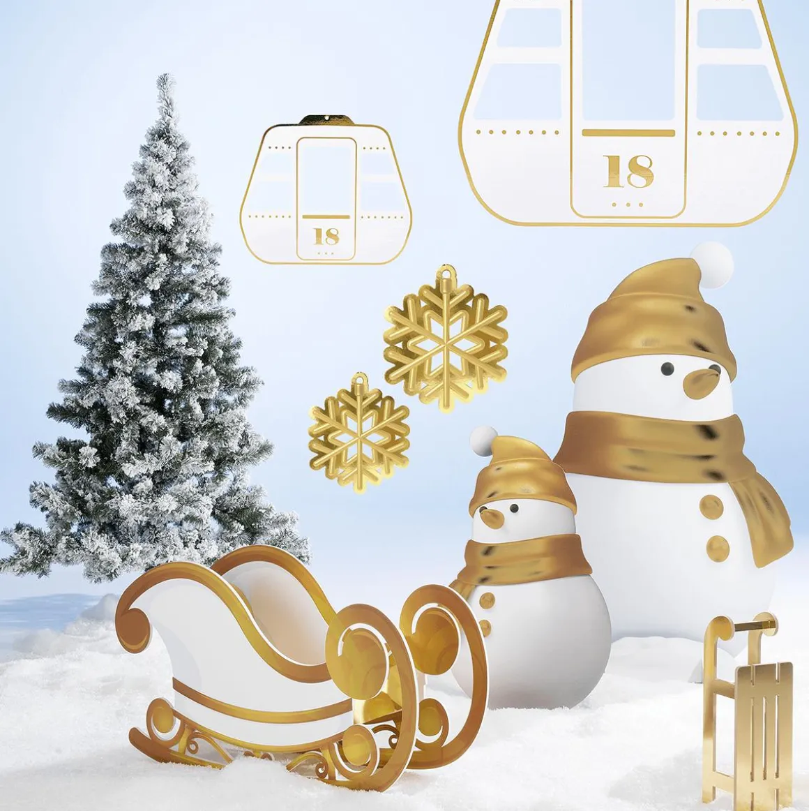 Trineo Oro / Blanco 97 Cm