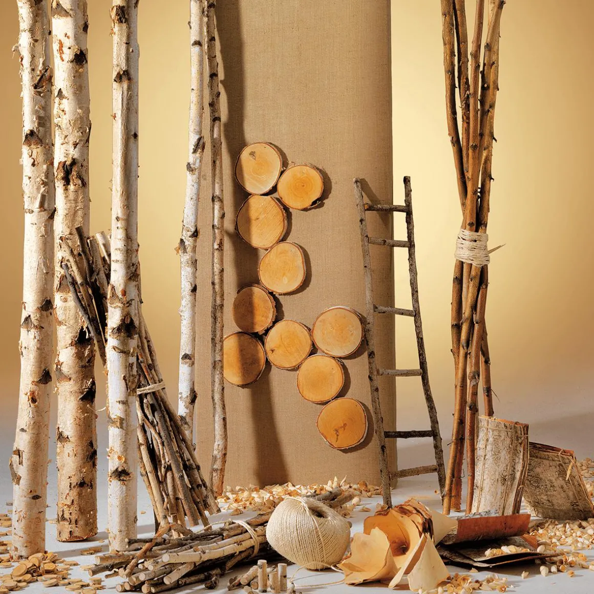 Troncos De Abedul Decorativos, 220 Cm