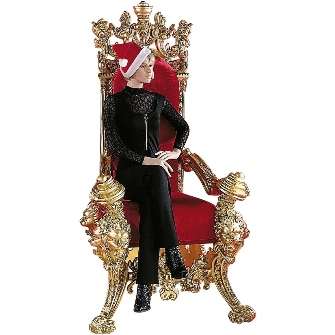 Trono "Estilo Barroco", Altura: 190 Cm, Oro-rojo