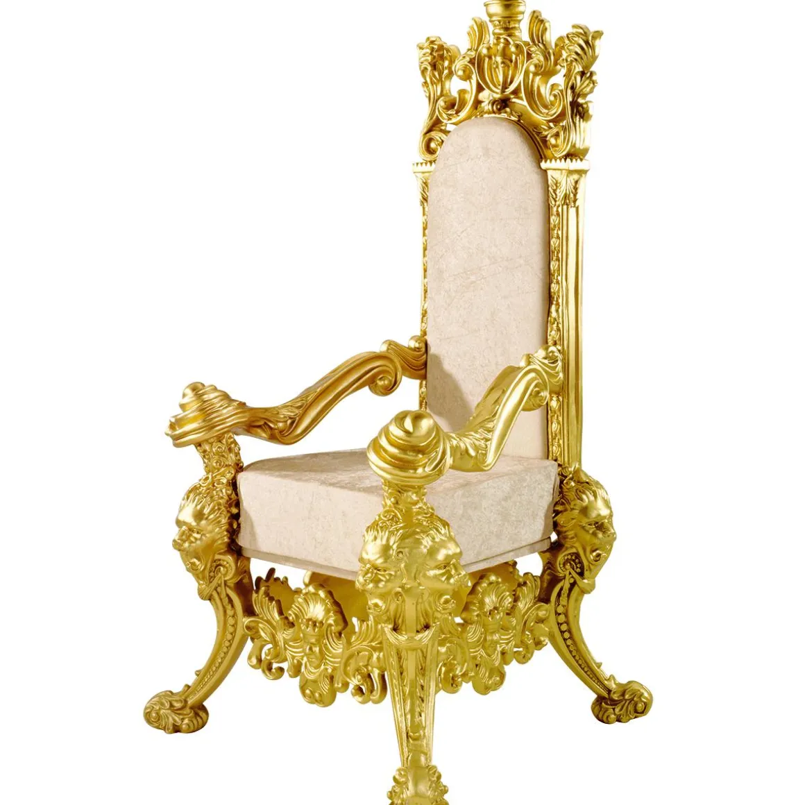 Trono "Estilo Renacentista", Altura 190 Cm, Dorado/marfil