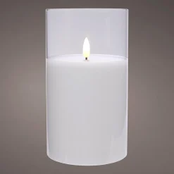 Vela De Cera LED En Vidrio Transparente 7,5 X 12,5 Cm