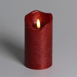 Vela De Cera LED Roja 7,5 Cm Ø, 12,5 Cm De Altura